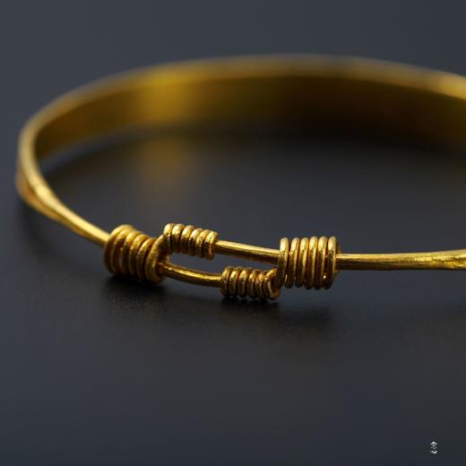 24K足金錾刻柳叶手镯（男款） 商品图5
