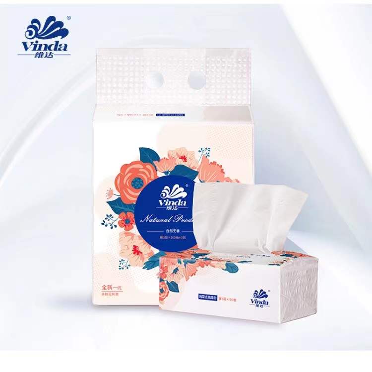 维达超韧抽取面巾100抽3层S码×3包