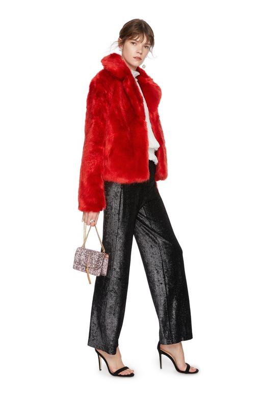 Bershka 红色毛绒短外套 5381 商品图3