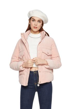 J+C 防风粉色短棉服 5986