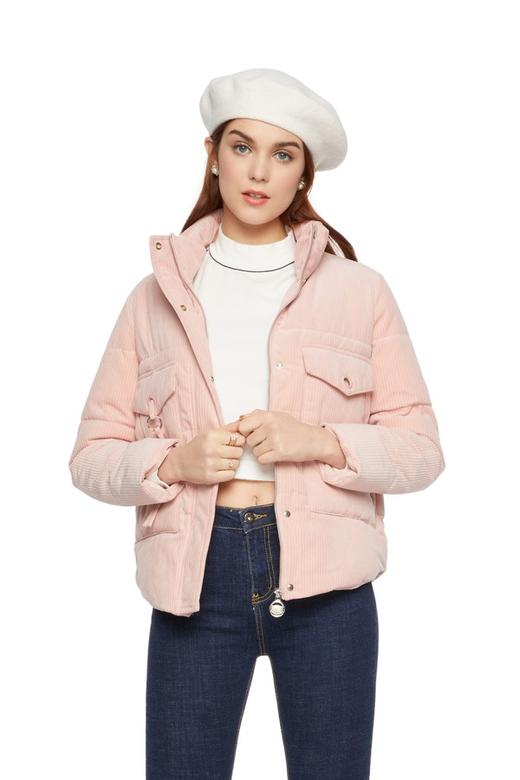 J+C 防风粉色短棉服 5986 商品图0