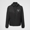 PRADA 普拉达 男士 Re-Nylon 再生尼龙字母徽标印花拉链连帽束口夹克外套 黑色 SGC052 1WQ9 F0002 商品缩略图0