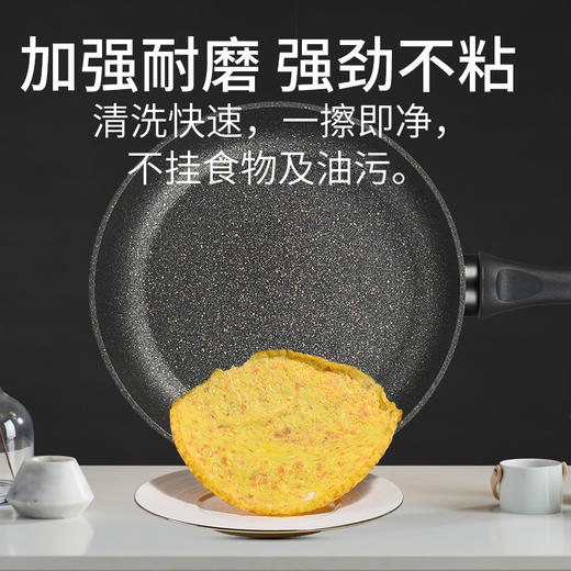 意大利原装进口 FLONAL火山岩黑金系列煎锅28cm家用燃气灶电磁炉 商品图3