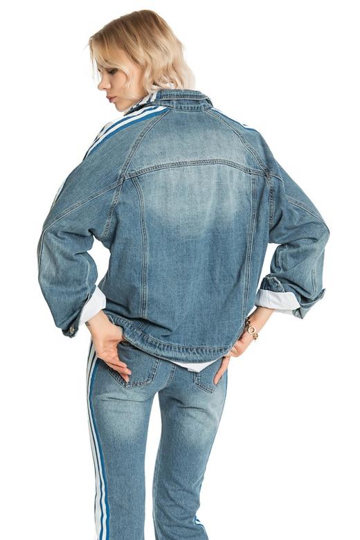 LNNNS 条纹装饰牛仔外套 4228 商品图3