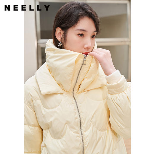 NEELLY纳俪商场同款气质立领羽绒服女短款白鸭绒时尚设计保暖外套N22114L06875 商品图2