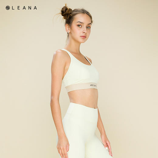 LEANA U字领口一体杯胸垫不可拆抹胸后背交叉美背瑜伽健身LN2031 商品图1