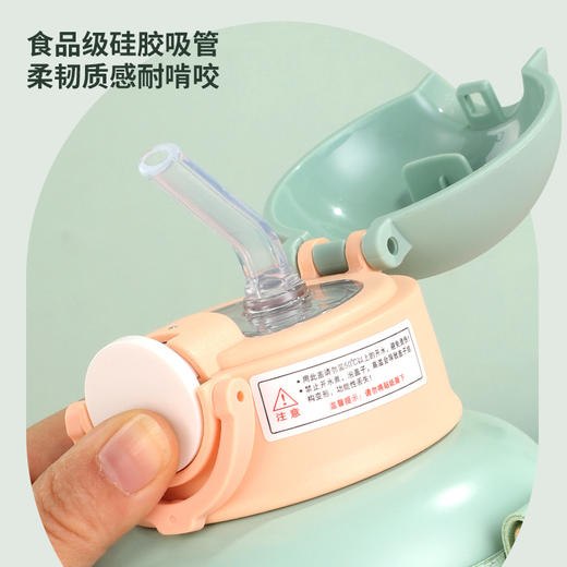 「四款配色！一键开盖」儿童水杯316不锈钢吸管杯 卡通保温杯大容量学生可爱水壶礼品餐饮用具 商品图2