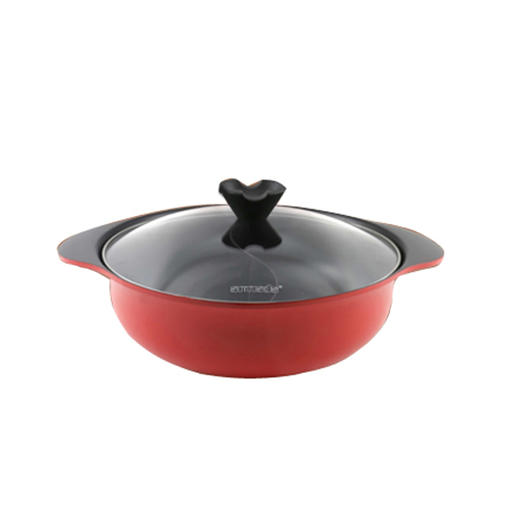 亚曼达armada-不粘鸳鸯火锅（红色）27cm电磁炉燃气炉通用 商品图0