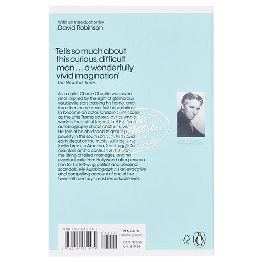 【中商原版】卓别林自传 一生想过浪漫生活 My Autobiography 英文原版 Charles Chaplin 豆瓣高分 商品图1