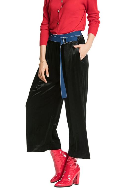 LNNNS 黑色高腰束带阔腿裤 4233 商品图2