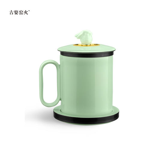 古婺窑火 瑞兔祈年 玉青瓷茶杯 癸卯年生肖茶杯 伴手礼 商品图1