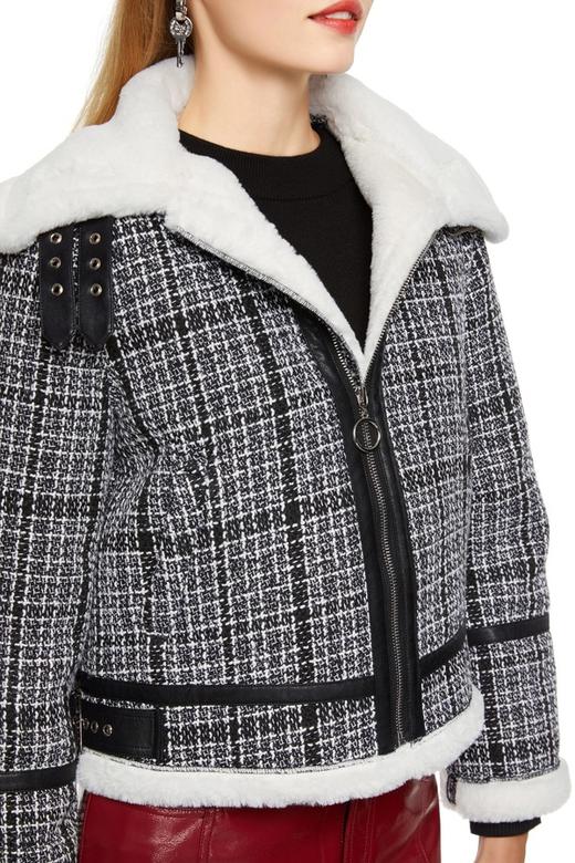 AUGUST 1 EIGHT 黑白编织保暖短外套 8472 商品图2