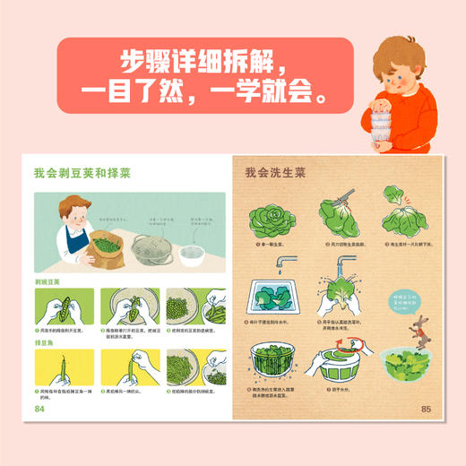 【新东方】了不起的我 1000个动作解锁孩子的独立生活技能 3-6岁 日常生活 自理能力 童书绘本 家庭教育书籍 新东方 商品图4