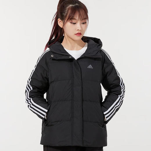 阿迪达斯 （adidas） 羽绒服女2022冬季新款运动服休闲保暖防风外套宽松连帽羽绒夹克 H23063 商品图6