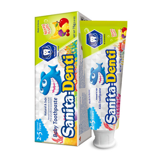 Sanita-Denti 莎卡2-5岁宝宝牙膏75g 温和清洁 6种植物成为  5种味道任选 商品图4