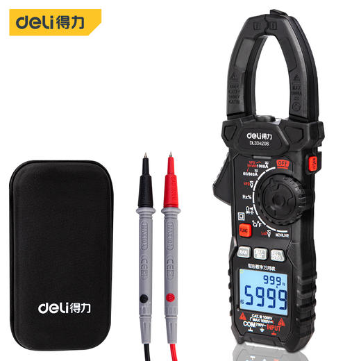 得力DL334206钳形万用表交直流浪涌电流(红) 商品图0