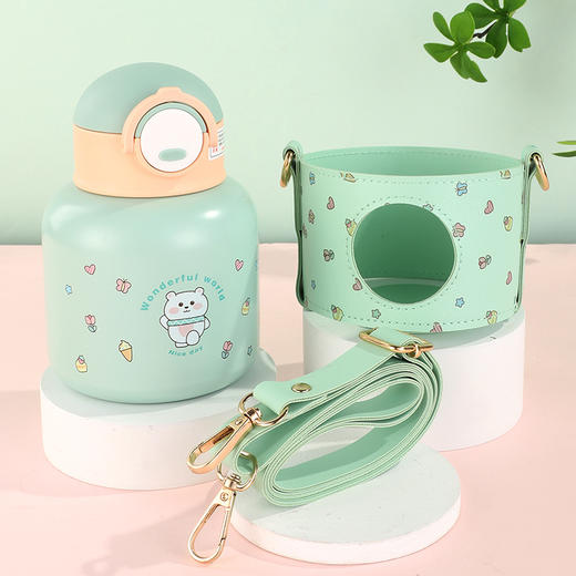 「四款配色！一键开盖」儿童水杯316不锈钢吸管杯 卡通保温杯大容量学生可爱水壶礼品餐饮用具 商品图3