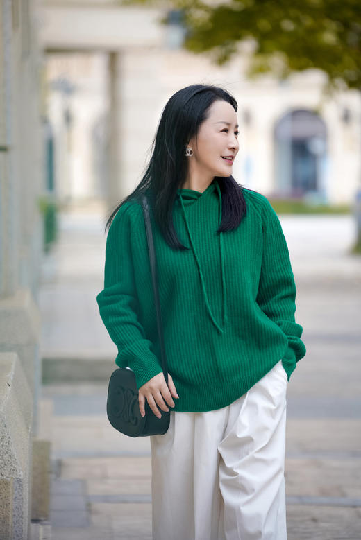 爆款 现货【金猪甄选】【六色针织帽衫】套头连帽全羊毛衫宽松慵懒风显瘦毛衣H224090458 商品图3