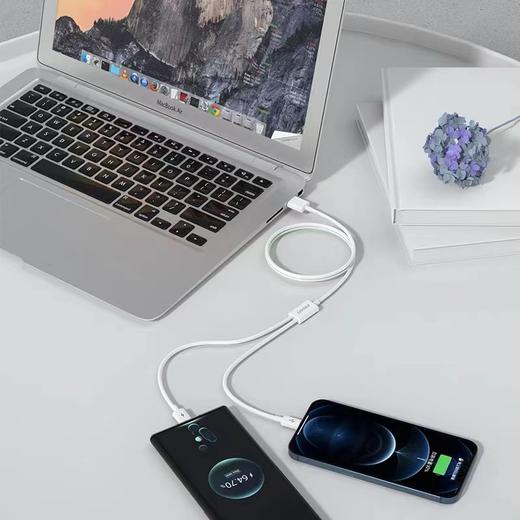 品胜二合一数据线充电线1m 2.4A一拖二快充Typec苹果华为小米oppo二合一充 商品图3