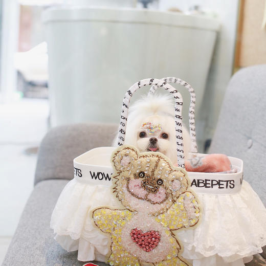 Wowbabepets人气新款开心熊宠物外出便携包小型猫咪狗手提篮包邮 商品图0