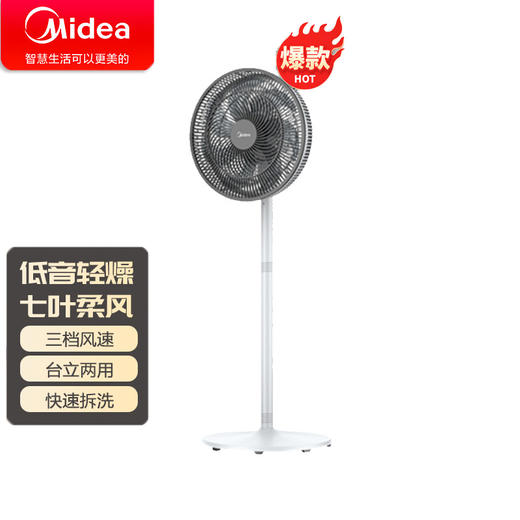 美的大风力台立式强力节能摇头落地扇FSA30VAC 商品图0