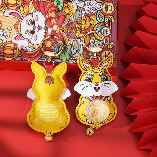 【新年小礼物！赚赚兔钥匙扣】转转兔钥匙扣三耳兔赚赚兔足金兔钥匙扣挂件包包挂件 商品图3