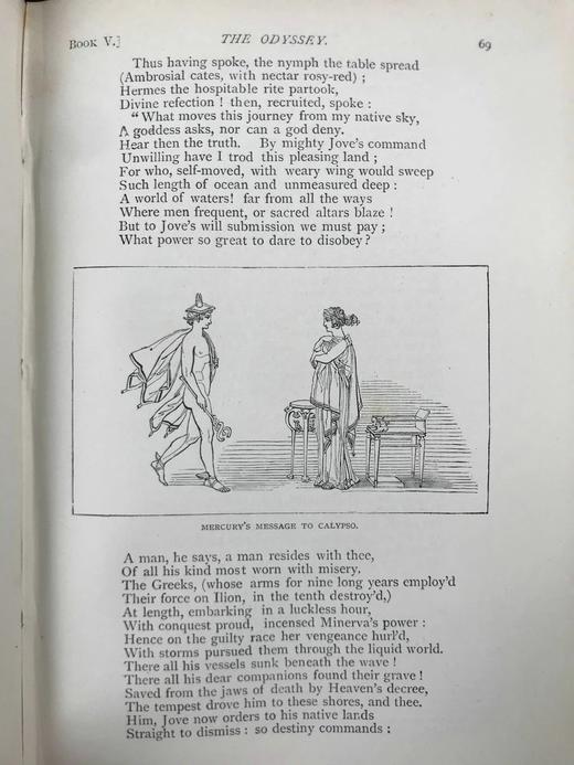 约19世纪后期 荷马史诗《奥德赛》 蒲柏译本 约60幅插图 漆布精装32开 商品图9