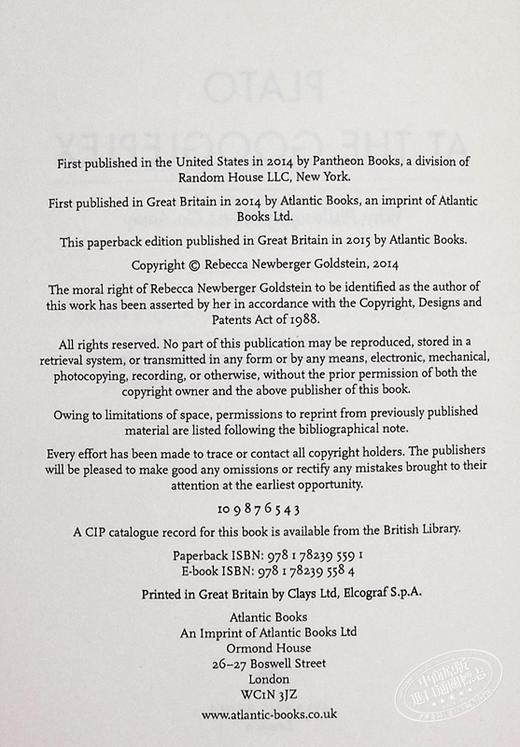 【中商原版】谷歌时代的柏拉图 为什们我们今天还需要哲学 Plato at the Googleplex 英文原版 丽贝卡戈尔茨坦 Rebecca Goldstein 豆瓣高分阅读 商品图4