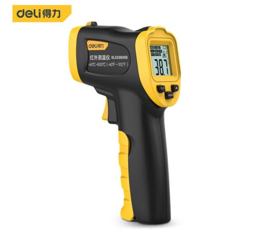 得力DL333600B红外测温仪-40℃~600℃(黄) 商品图0