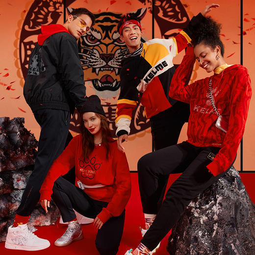 卡尔美休闲外套男春款五福临门运动夹克棒球领时尚潮流 商品图1