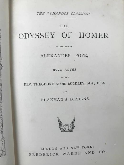 约19世纪后期 荷马史诗《奥德赛》 蒲柏译本 约60幅插图 漆布精装32开 商品图2