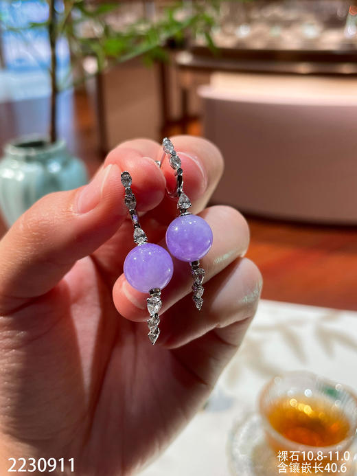 冰艳紫珠子耳坠 59999【2230911】 商品图0