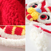 【国潮醒狮虎头帽】新款贺岁帽子红色舞狮帽醒狮虎头帽成品手工编织毛线帽宝宝过年帽 商品缩略图3
