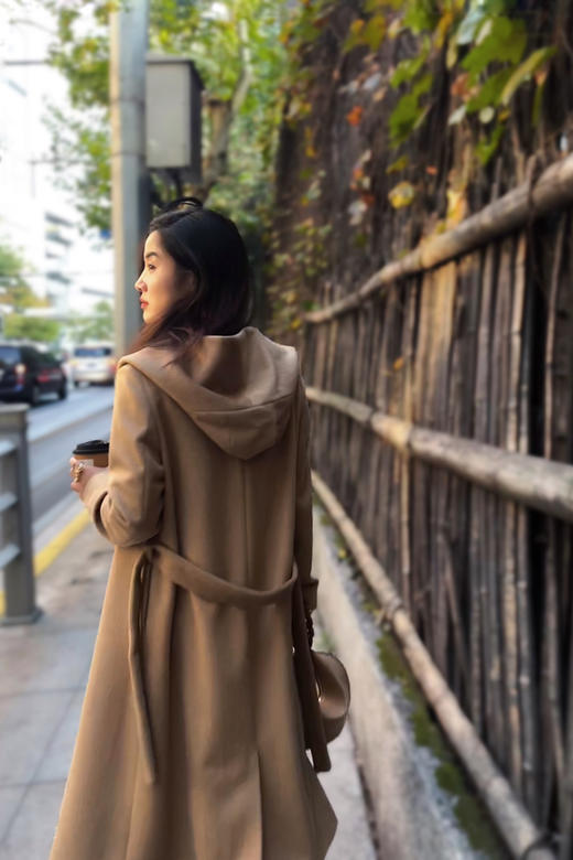 CG｜Camel Hair Long hoodie Coat 小驼绒连帽大衣 商品图0