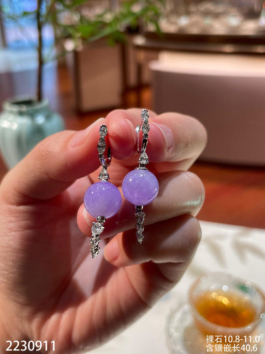 冰艳紫珠子耳坠 59999【2230911】 商品图2