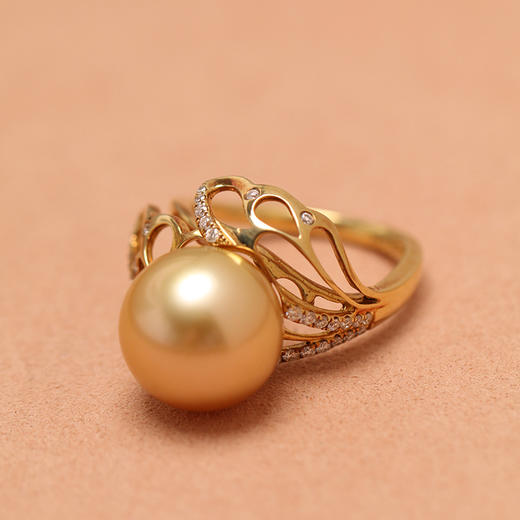 金18K海水珍珠戒指 12-12.5mm 67425 商品图1