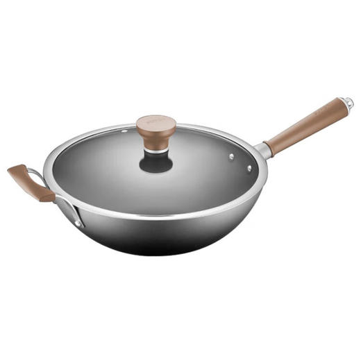 苏泊尔（SUPOR）真不锈芯铁Ⅱ代家用老式铁锅 燃气明火通用 少油烟炒菜锅 玻璃盖 32cm CC32AC3 商品图7