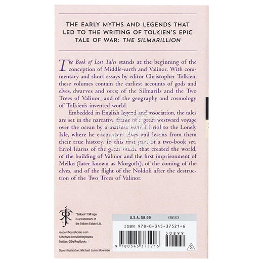预售 【中商原版】失落的传说之一 中洲历史系列1 英文原版 The Book of Lost Tales Part 1 John Ronald Reuel Tolkien 托尔金 商品图1