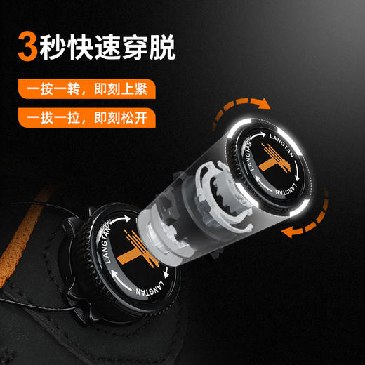 狼探劳保鞋男女超轻透气安全工作鞋防砸欧标钢头4mm防刺凯夫拉智能免系带旋钮扣橡塑底耐磨四季款 超轻 智能扣 防砸防刺 商品图2