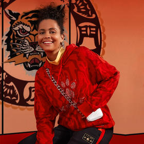 卡尔美卫衣五福临门新年连帽宽松情侣新年运动上衣