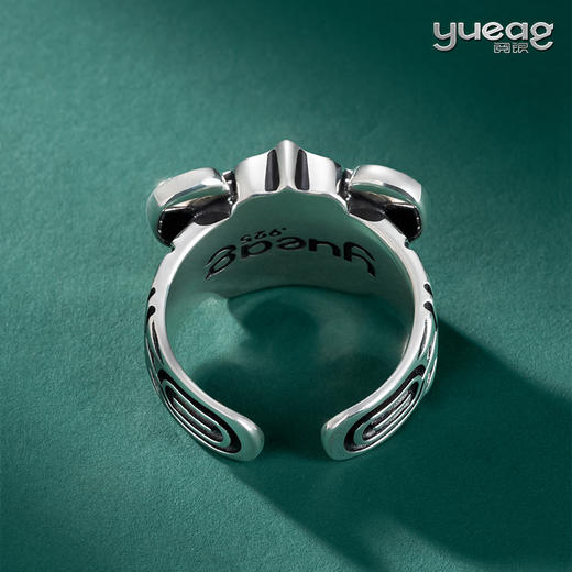 阅银 饰品 祈福戒指 手工制作新国潮925纯银首饰情侣对戒礼物 商品图4