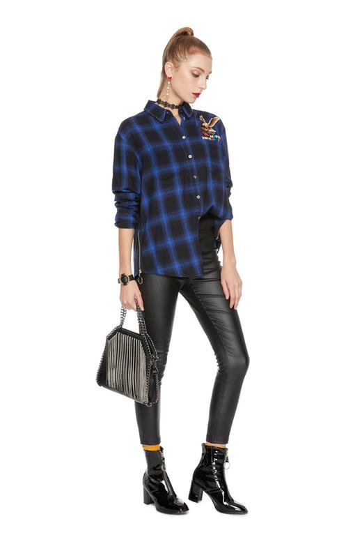 Jessy line 动物图案格纹衬衣 4885 商品图3