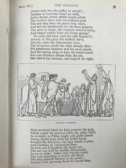 约19世纪后期 荷马史诗《奥德赛》 蒲柏译本 约60幅插图 漆布精装32开 商品图8