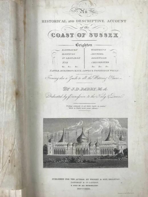 1833年 萨塞克斯海岸风物志 7幅版画插图 真皮脊精装18开 商品图3