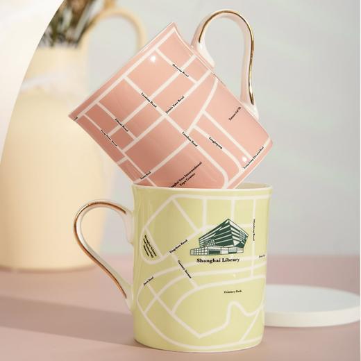 上海图书馆建筑地图系列骨瓷马克杯陶瓷杯对杯礼盒 商品图1