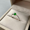 高冰种阳绿翡翠蛋面戒指18k白金钻石镶嵌 商品缩略图5