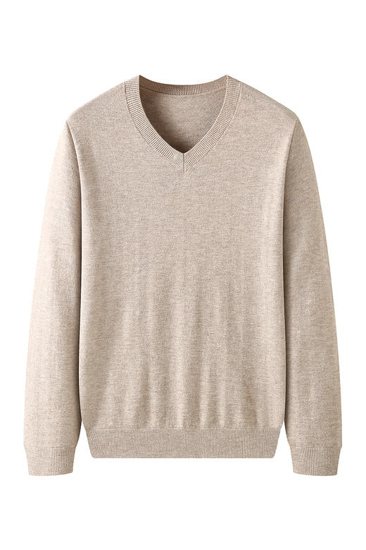 羊毛衫【新款DBJ】大依优型大码男装V领羊毛衫100%绵羊毛针织衫打底线衣套头纯色上衣男士胖子 商品图5