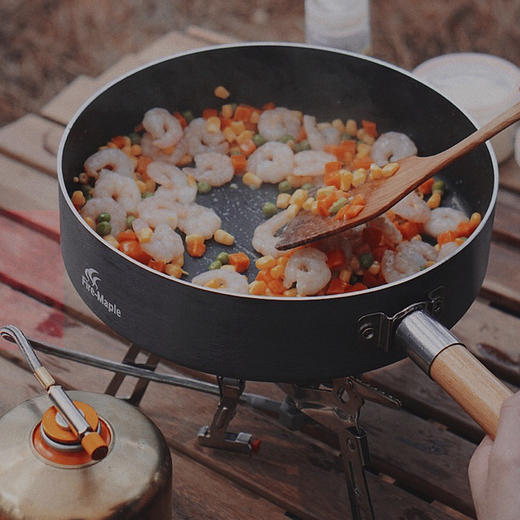 火枫盛宴大煎锅（盛宴6）木柄版平底不粘户外便携折叠涂层牛排锅 商品图3