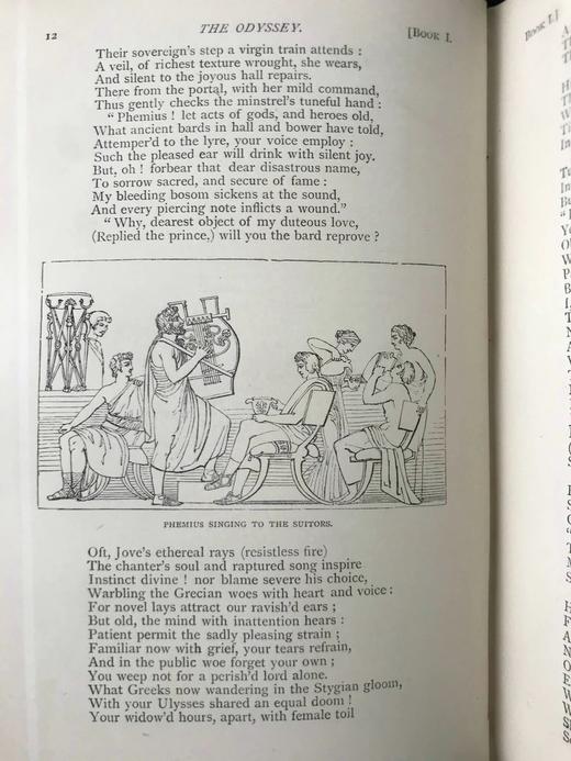 约19世纪后期 荷马史诗《奥德赛》 蒲柏译本 约60幅插图 漆布精装32开 商品图5