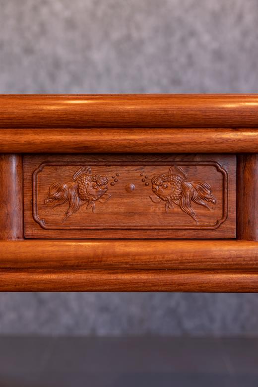 红桥红  家具严选  缅甸花梨（大果紫檀）【 88 圆包圆带屉方桌 五件套 】 商品图3